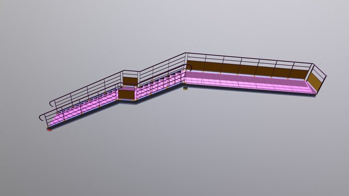 ADVANCE STEEL 2018 - Escalier + garde corps 3D Model