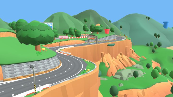 Mario Kart 8 Deluxe - DS Shroom Ridge 3D Model