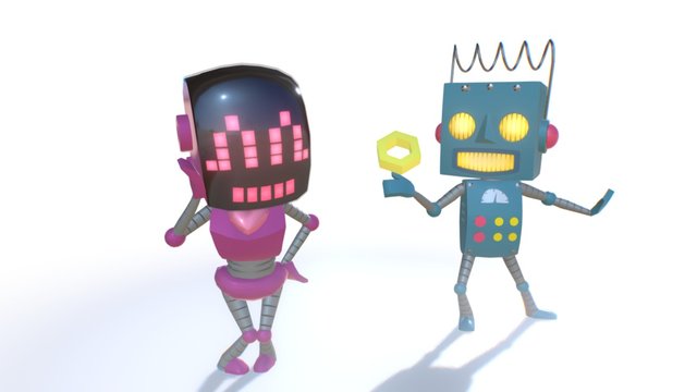 "In Love" - Robots 3D Model