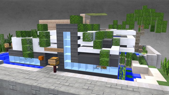 Minecraft Modern House 2013 3D Model