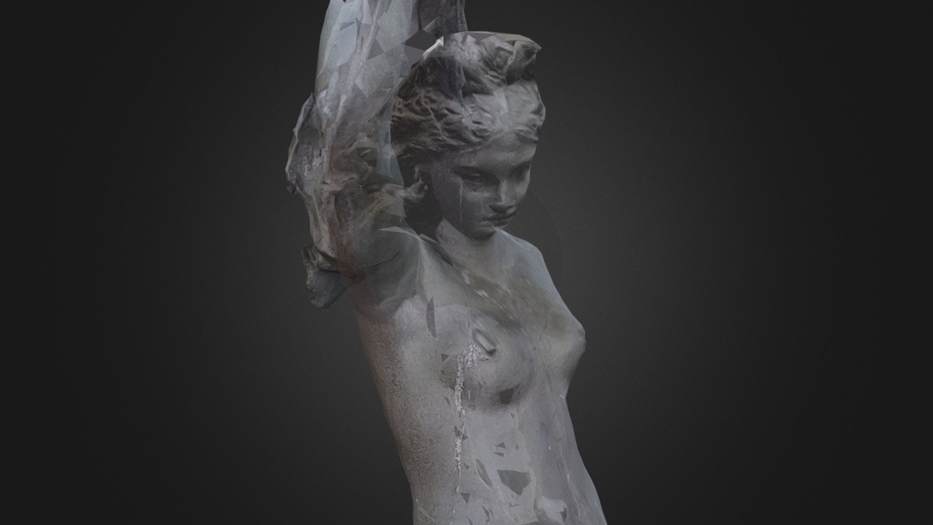 Fountain figure - lowpoly - semi-opaque