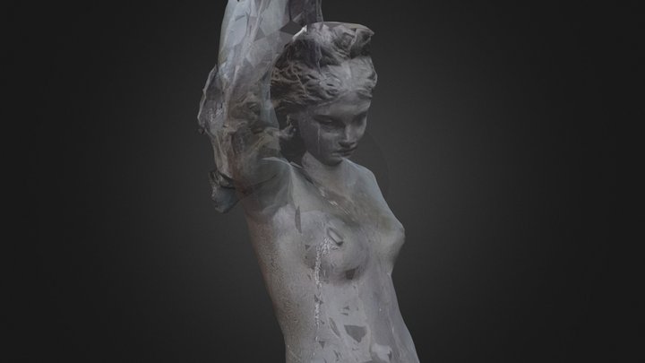 Fountain figure - lowpoly - semi-opaque 3D Model