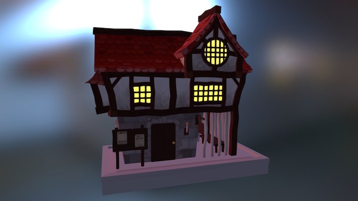 Village House (Night) 3D Model