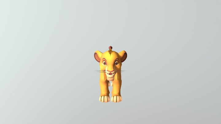 Young Simba 3D Model