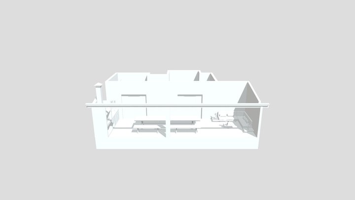 Modelagem 3D da cozinha e área gourmet 3D Model