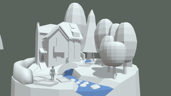 Grandma's House - Diorama and House blockout 3D Model