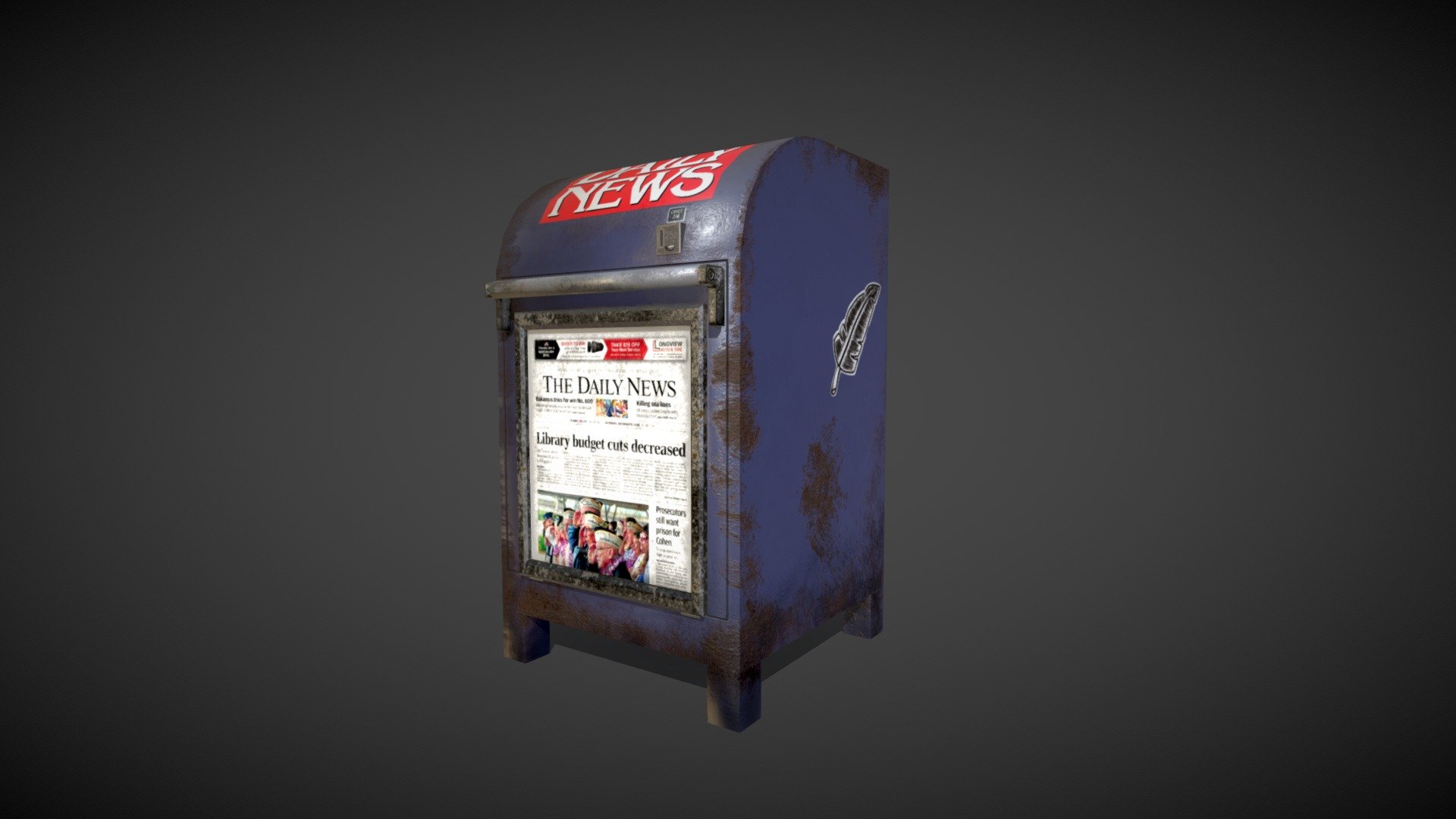 Low Poly Newspaper Bin - Buy Royalty Free 3d Model By Alixm [d948e0f 