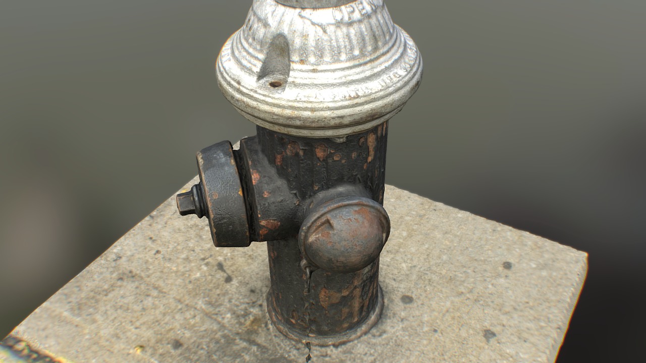 3D model Fire Hydrant - This is a 3D model of the Fire Hydrant. The 3D model is about a fire hydrant on the pavement.