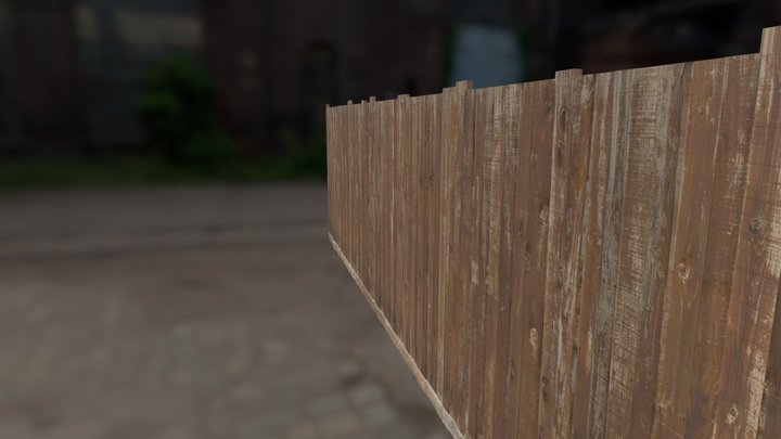 Wooden fence. 3D Model
