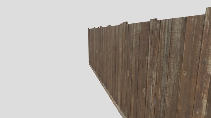 Wooden fence. 3D Model