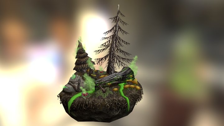 Corrupted forest scene. 3D Model
