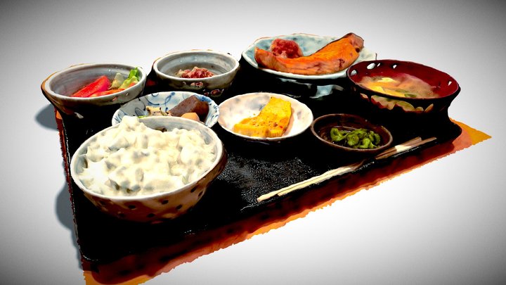 Japanese set meal:日本の定食 3D Model