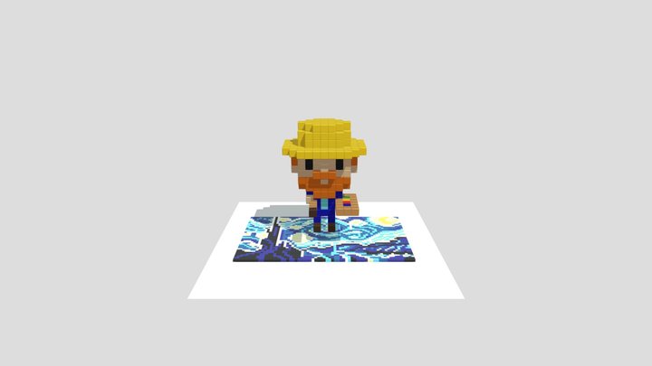 Vincent Van Gogh Voxel 3D Model