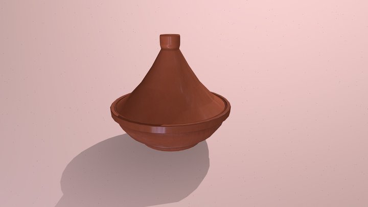 Low Poly Tajine - Earthenware Pot 3D Model