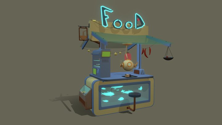 Space sushi diner 3D Model