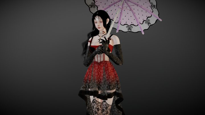 Vampire Girl - Game Ready 3D Model