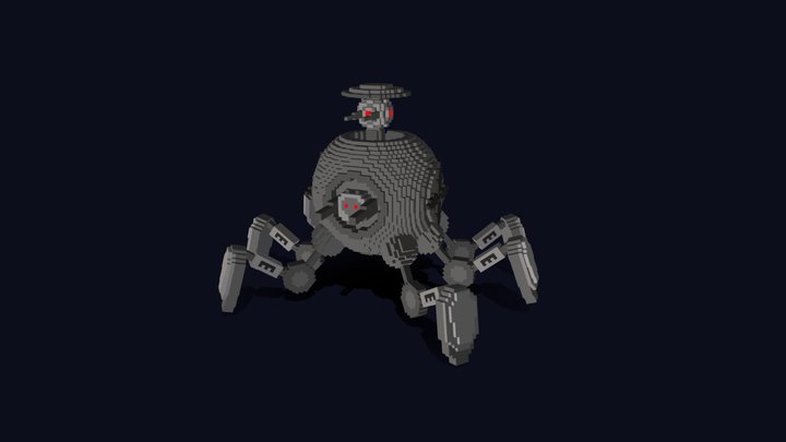 Robot Voxel Mecha 3D Model