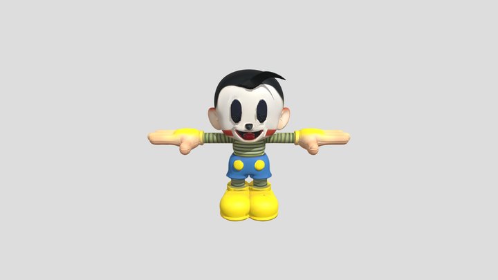 Cartoon character with large eyes 3D Model