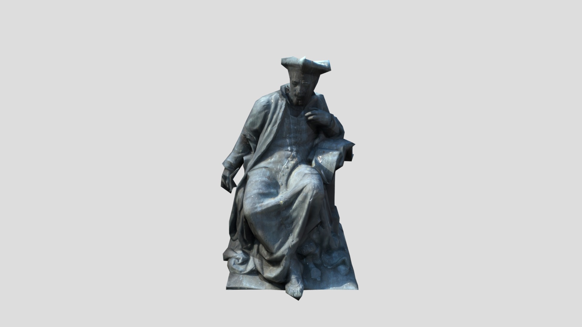 3D model Rabelais – Low Poly - This is a 3D model of the Rabelais - Low Poly. The 3D model is about a statue of a person.