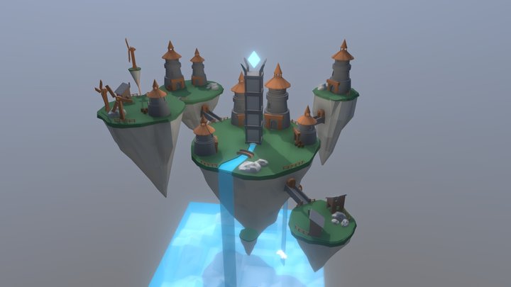 Floating city 3D Model