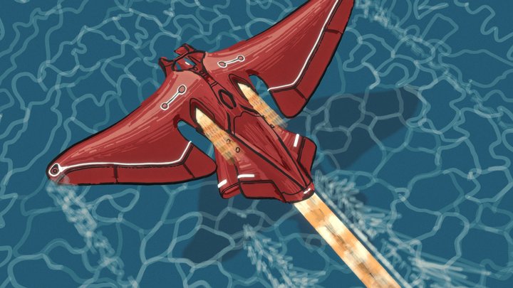 Red manta plane 3D Model