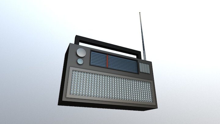 Low poly retro radio 3D Model