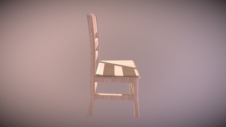 Simple Wood Chair 2 3D Model