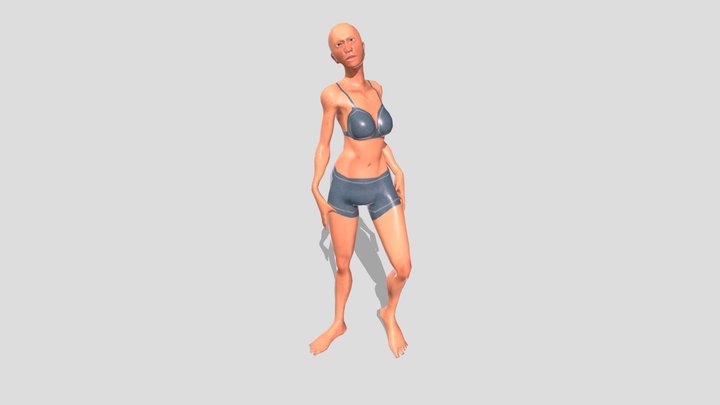 Female Rig Pose 3D Model