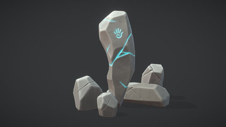 Stylized Rocks with Magic Rune 3D Model