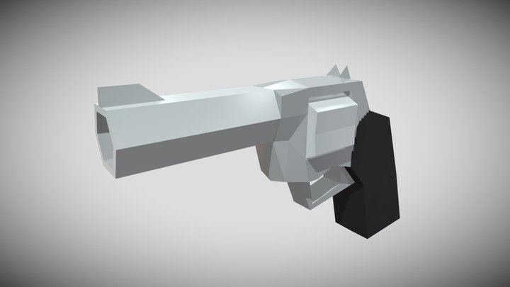 Low Poly Revolver 3D Model