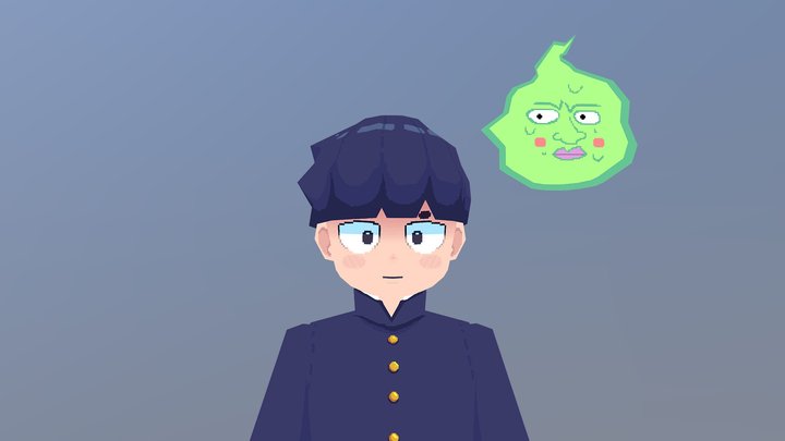 Low Poly Mob Psycho 3D Model
