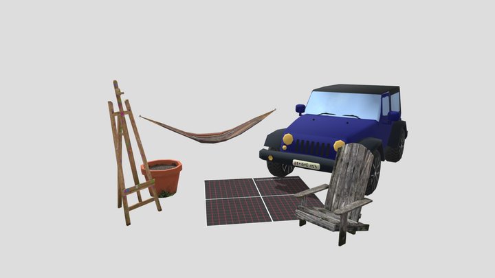 DAE 5 Finished props - Eco House 3D Model
