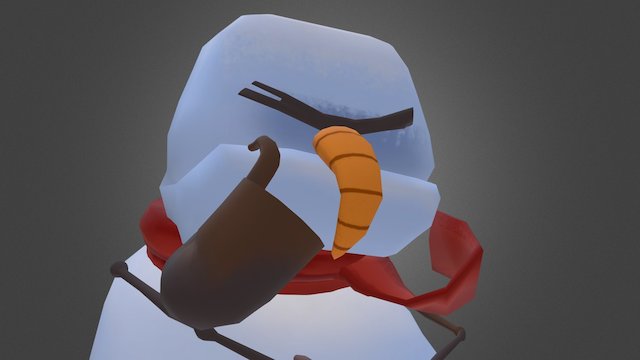 Grumpy Snowman 3D Model