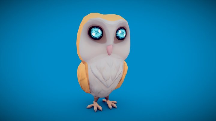 Eggbert (Low poly Barn owl) 3D Model
