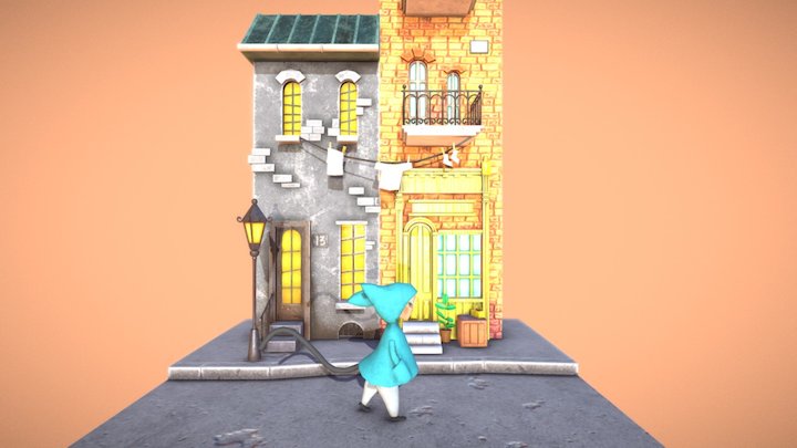 Cat In Town (Dixit: Memories - Fan Art) 3D Model