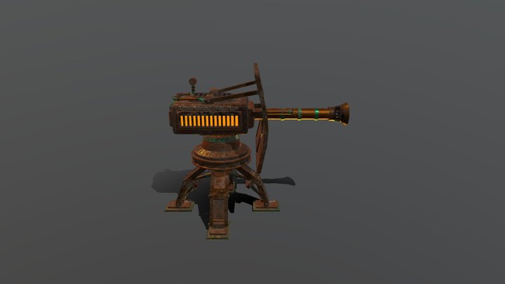 Steampunk dirty turret 3D Model