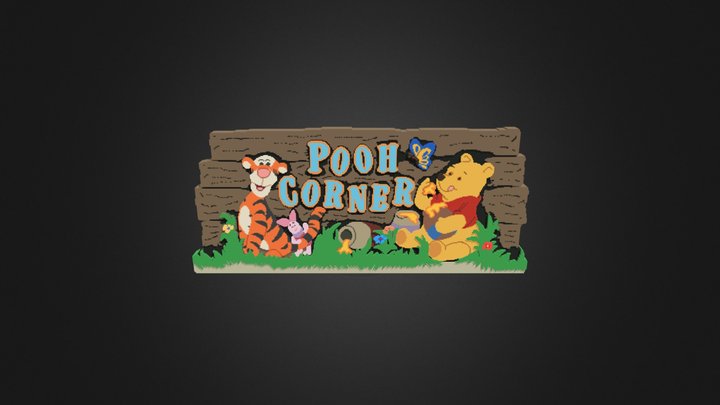 Pooh Corner Disneyland Sign 3D Model