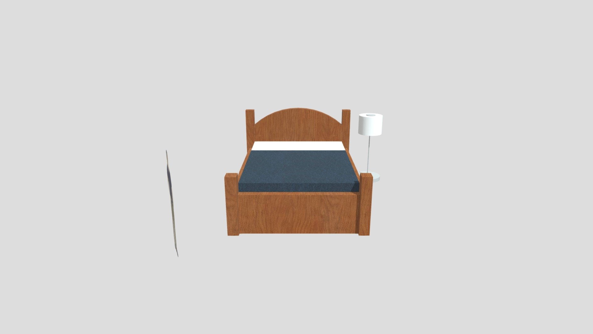 Bed & lamp Download Free 3D model by 3458 [d96ff60] Sketchfab