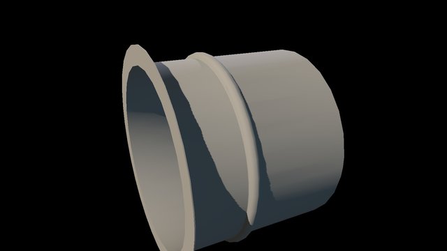 Врезка круглая в прямоугольный канал 3D Model