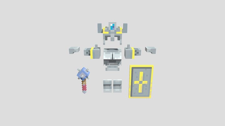 Minecraft dungeons royal guard armor 3D Model