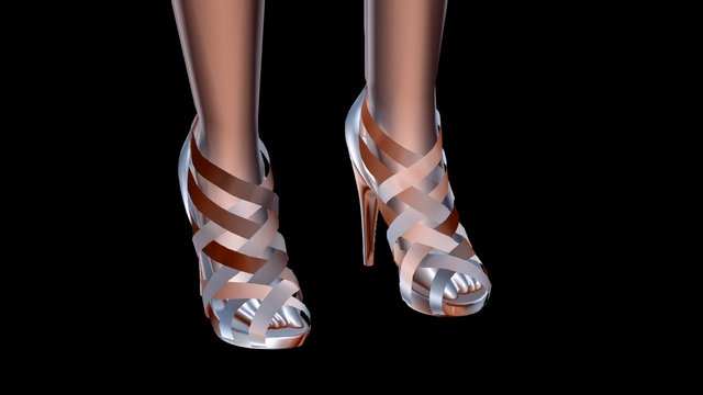Straps Shoes 3D Model