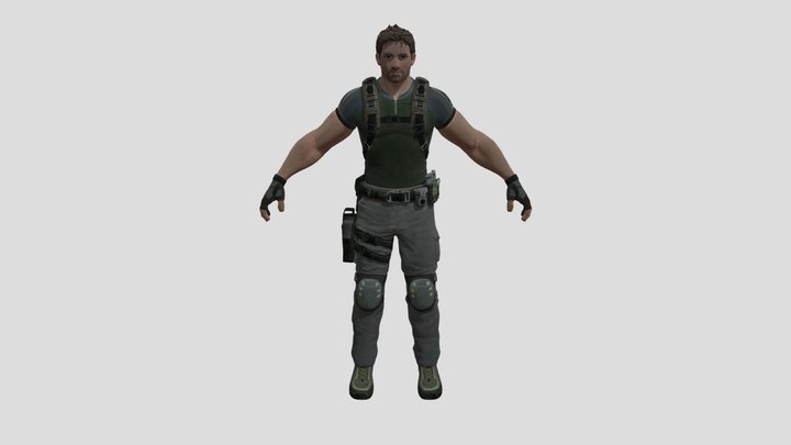 Fornite Chris Redfield (ADVANCED RIG) 3D Model