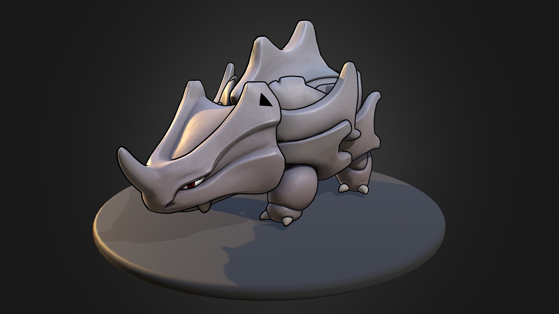 3D model Rhyhorn Pokemon - This is a 3D model of the Rhyhorn Pokemon. The 3D model is about a sculpture of a horse.