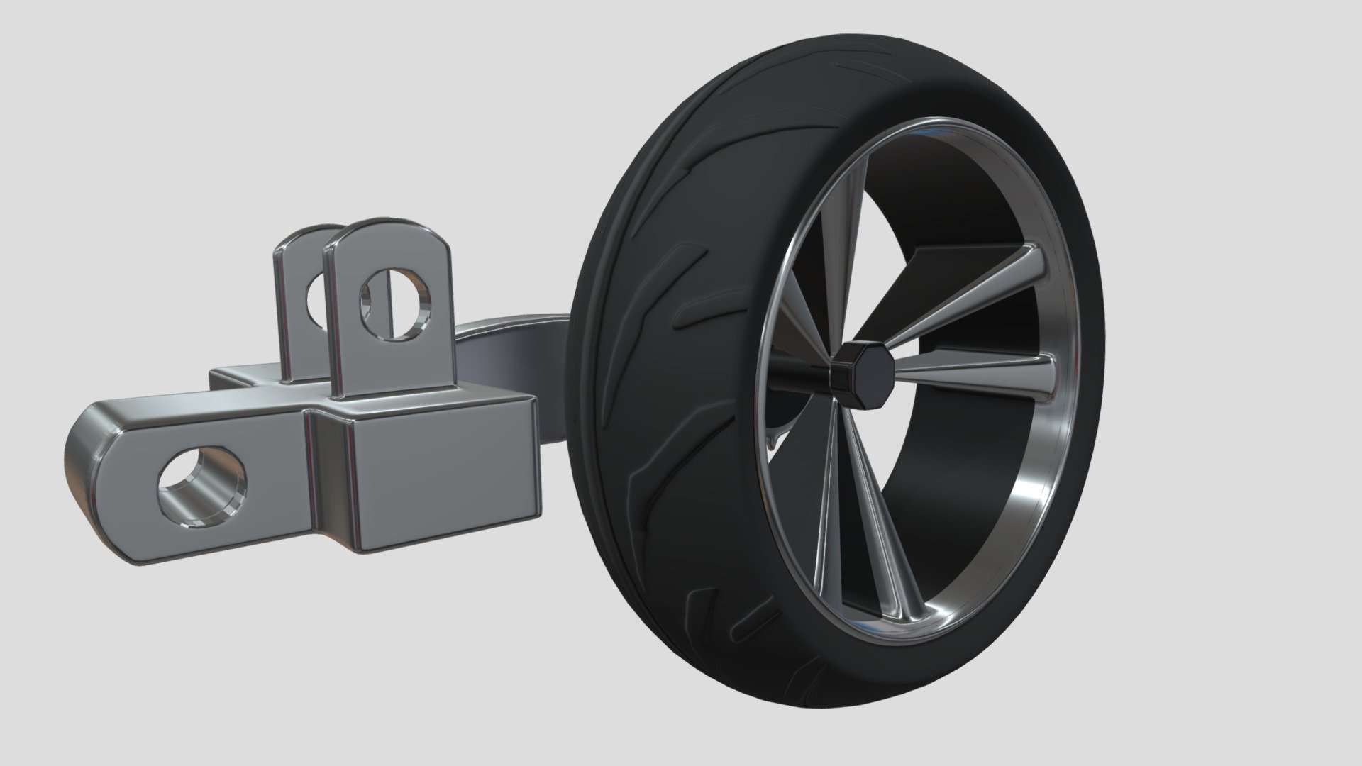 Scooter Swing Arm, Tyre and Rim V1 - Download Free 3D model by baked ...