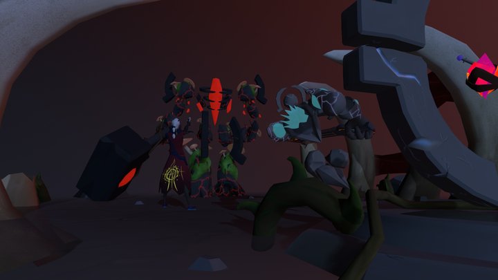 Golem battle diorama 3D Model