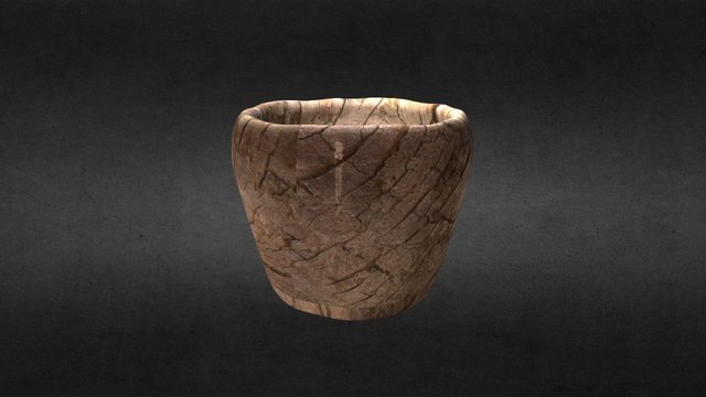 Wood Cup Bake Texture 3D Model