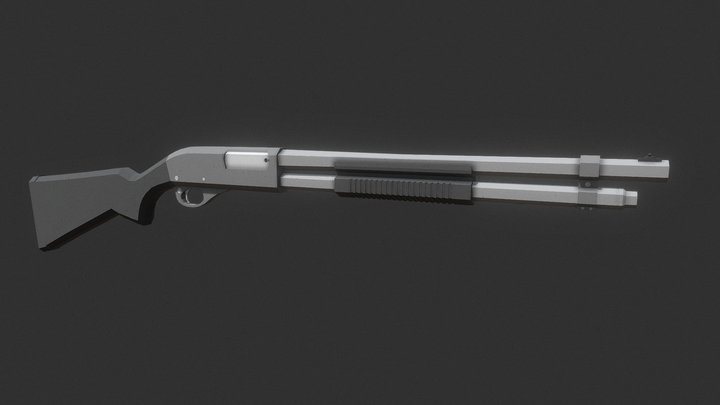 Low-Poly Remington 870 – Modèle 3D gratuit STL