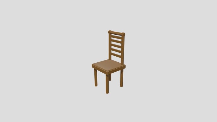 Simple Wooden Chair – Game Ready 3D Asset