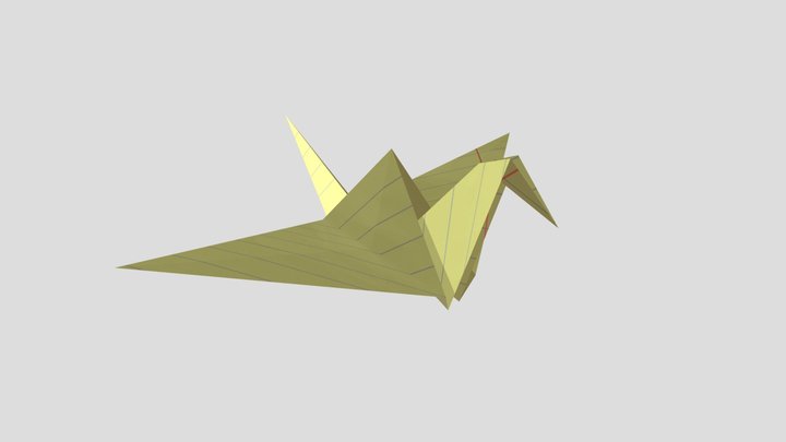 Origami Crane 3D Model