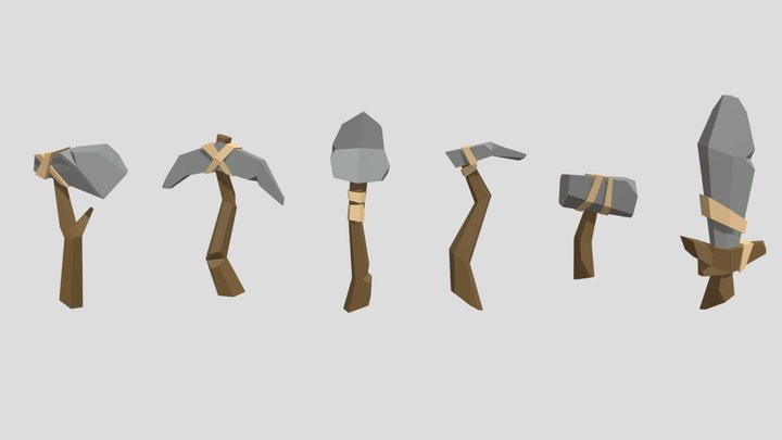 LOW POLY STONE TOOLS ASSET PACK 3D Model